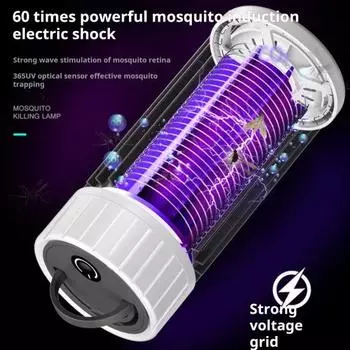 Электрическая лампа от комаров с фиолетовым светом, двойной режим, регулируемый широкий диапазон покрытия, для использования в помещении и на открытом воздухе, портативный беспроводной истребитель от комаров зелёный