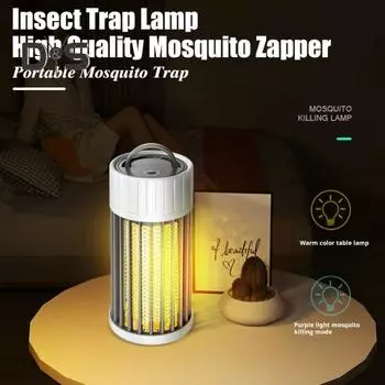 Электрическая лампа от комаров с фиолетовым светом, двойной режим, регулируемый широкий диапазон покрытия, для использования в помещении и на открытом воздухе, портативный беспроводной истребитель от комаров зелёный