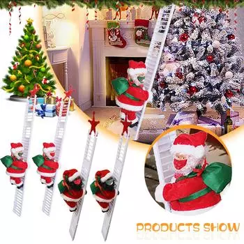 Электрическая лестница для восхождения, Рождественская фигурка Санта-Клауса, украшение, подарки красный
