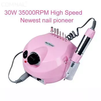 Электрическая маникюрная дрель, 35000 об/мин, дрель для ногтей, машина для снятия лака, педикюра со сверлами, оборудование для салонов 220V(EU Plug) чёрный