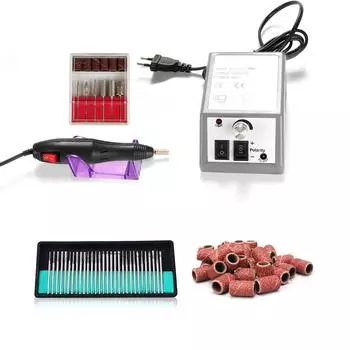 Электрическая маникюрная машина, 20000 об/мин, набор сверл для ногтей, шлифовальные ленты, набор машин для педикюра для ногтей EU