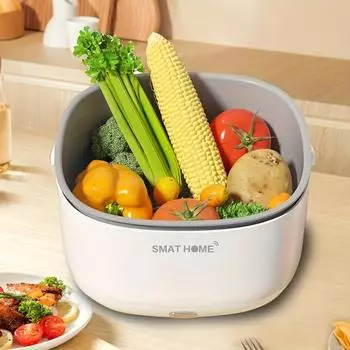 Электрическая машина для мойки овощей и фруктов, ультразвуковая мойка для пищевых продуктов, большая емкость, очистка зерна, бытовая техника белый