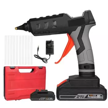 Электрическая машина для нанесения клея-расплава, 21 В, 60 Вт, портативный беспроводной литиевый клей, экструзионный инструмент, аппликатор EU Plug & 1 Battery разноцветный