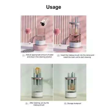 Электрическая машина для очистки кистей для макияжа Автоматическое устройство для очистки косметических кистей для всех размеров белый