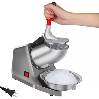 Электрическая машина для приготовления струженого льда мощностью 300 Вт, количество измельченного льда 30 дБ, скорость вращения с низким уровнем шума, в комплект входит большой защитный поддон из нержавеющей стали