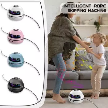 Электрическая машина для прыжков со скакалкой, интеллектуальный пульт дистанционного управления для нескольких человек, счет экрана на веревке для домашнего фитнеса One Size белый