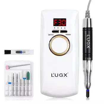 Электрическая машинка для ногтей 30000 об/мин профессиональная дрель для полировки ногтей машинка для маникюра для домашнего салона низкий уровень шума низкая вибрация 8 бит L UGX (белый)