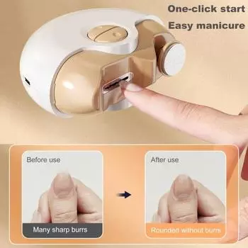 Электрическая машинка для полировки ногтей с 2 скоростями, регулируемая, с зарядкой от USB, 2-в-1, автоматическая машинка для стрижки ногтей, портативная красный