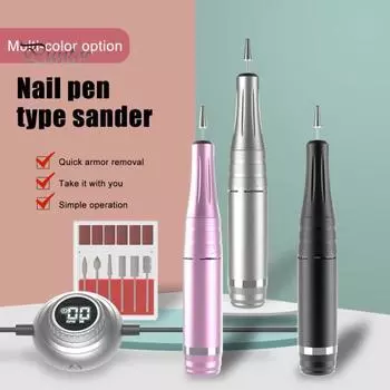 Электрическая машинка для полировки ногтей с 6 насадками USB маникюрный инструмент для ногтей на руках и ногах высокоскоростная машинка для ногтей 35000 об/мин для домашнего и салонного использования розового золота