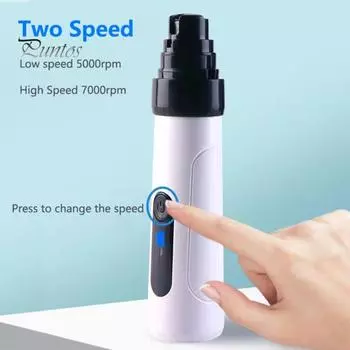 Электрическая машинка для стрижки когтей домашних животных, бесшумная машинка для стрижки когтей с низкой вибрацией, шлифовальная машина для стрижки когтей, аккумуляторная машинка для ухода за лапами домашних животных, для собак и кошек белый