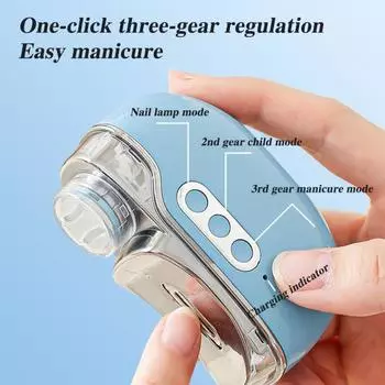 Электрическая машинка для стрижки ногтей, полировщик с УФ-лампой, 3-скоростная, регулируемая, USB-зарядка, 2-в-1, автоматическая пилка для ногтей, маникюрный триммер красный