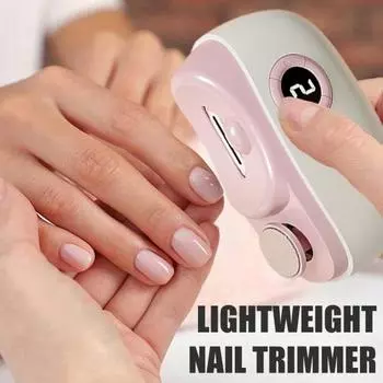 Электрическая машинка для стрижки ногтей, полировщик со светодиодной подсветкой, 3-скоростная, перезаряжаемая, 2-в-1, автоматическая машинка для стрижки ногтей розовый