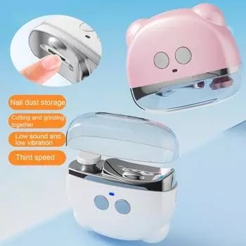 Электрическая машинка для стрижки ногтей, полировщик со светодиодной подсветкой, 3-скоростная, регулируемая, с зарядкой от USB, автоматическая мятный зеленый