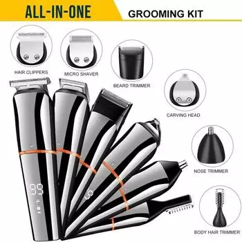 Электрическая машинка для стрижки волос 6 в 1, машинка для стрижки волос, триммер для стрижки волос, бритва для бороды, мужская машина для бритья, триммер для стрижки волос, мужская стрижка чёрный
