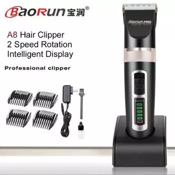 Электрическая машинка для стрижки волос A8, 2-скоростная вращающаяся машинка для стрижки волос, триммер для волос с аккумулятором большой емкости для детей и взрослых