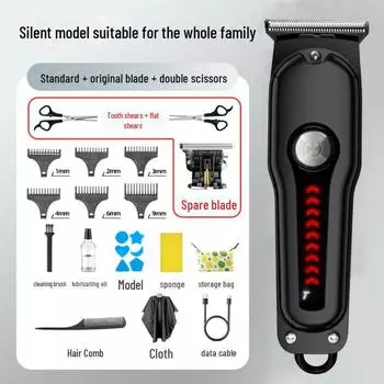 Электрическая машинка для стрижки волос Ambition 9013: Популярный, масляный, карвинговый, лысый триммер Regular Color Box чёрный