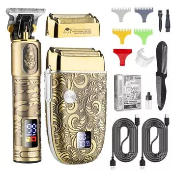 Электрическая машинка для стрижки волос Bestauty, триммер для волос, мужская бритва для бороды, набор для стрижки с 4 направляющими гребнями