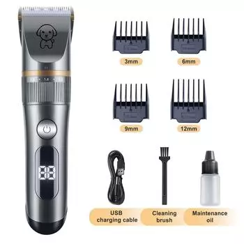 Электрическая машинка для стрижки волос для домашних животных Водонепроницаемый перезаряжаемый триммер для шерсти домашних животных Тихие машинки для стрижки кошек Набор для ухода за волосами с расческой 5-скоростные бритвы для кошек для спутанных длинных