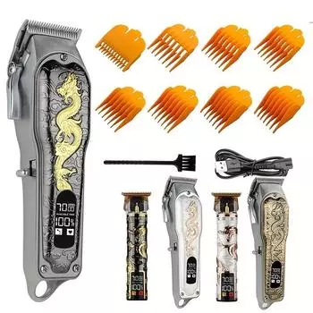 Электрическая машинка для стрижки волос Dragon Pattern — профессиональная машинка для стрижки салонного уровня для домашней укладки волос — зарядка через USB для простоты использования и портативности LJP1