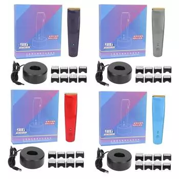 Электрическая машинка для стрижки волос из нержавеющей стали, беспроводная, профессиональная мужская стрижка, набор для стрижки Black