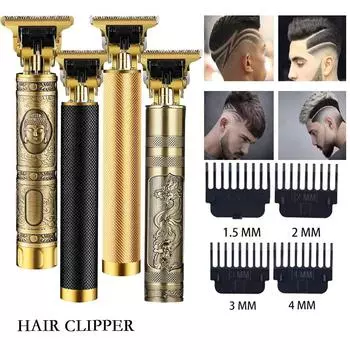 Электрическая машинка для стрижки волос Man Barber Электробритвы LCD 0 мм Триммер для бритвы для мужчин Парикмахерская Профессиональная борода Аккумуляторная машина для стрижки волос T9 USB