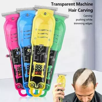 Электрическая машинка для стрижки волос, перезаряжаемый электрический триммер для волос, инструмент для стрижки волос, электрическая бритва для домашнего использования розовый