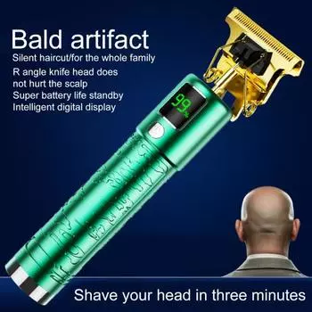 Электрическая машинка для стрижки волос, практичное лезвие из нержавеющей стали, малошумный триммер для волос, профессиональный парикмахерский триммер, электрическая машинка для стрижки волос зелёный
