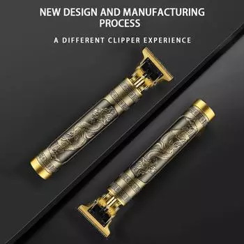 Электрическая машинка для стрижки волос с масляной головкой, плавная стрижка, высокая скорость, низкий уровень шума, зарядка через USB, лысый артефакт золотой