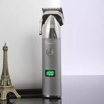 Электрическая машинка для стрижки волос с USB-зарядкой и ЖК-дисплеем TM-T61 чёрный