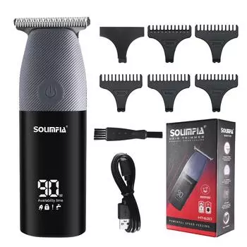 Электрическая машинка для стрижки волос SOLIMPIA, портативная мужская машинка для стрижки хлеба, беспроводная аккумуляторная машинка для стрижки волос, влажная/сухая