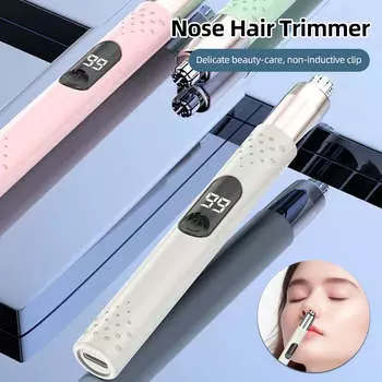 Электрическая машинка для стрижки волос в носу, аккумуляторная, мультикинетическая, бритвенная, многофункциональная, унисекс, автоматическая, моющаяся, для бритья, триммер для носа зелёный