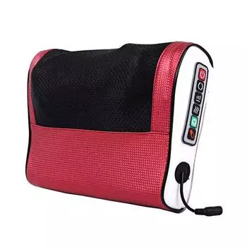 Электрическая массажная подушка для шеи с регулируемым тепловым компрессом, вибрационная массажная подушка для шейного отдела талии, перезаряжаемый инструмент для разминания шеи и спины EU красный