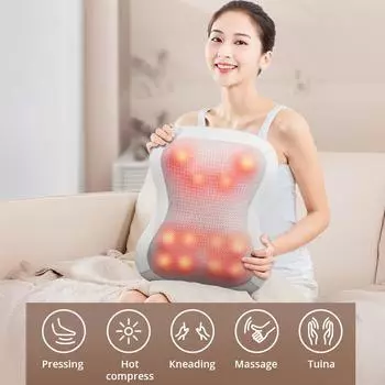Электрическая массажная подушка, разминающий массажный коврик для всего тела, подушка для массажа шеи, талии, плеч, спины с подогревом