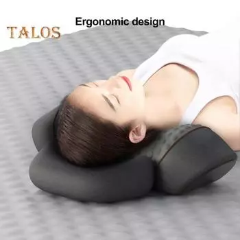 Электрическая массажная подушка с 3 режимами зарядки через USB, эластичная подушка для сна, облегчающая боль в шее, улучшающая кровообращение, поддерживающая шейный отдел позвоночника, для сна на боку серый