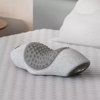 Электрическая массажная подушка с зарядкой через USB, эластичная подушка для сна, облегчающая боль в шее, улучшающая кровообращение, поддерживающая шейный отдел позвоночника, комфортная подушка для сна на боку светло-серый