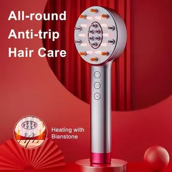 Электрическая массажная расческа Bianstone, массажер для волос с красным светом, расческа для волосяных фолликулов, щетка для массажа кожи головы и против выпадения волос