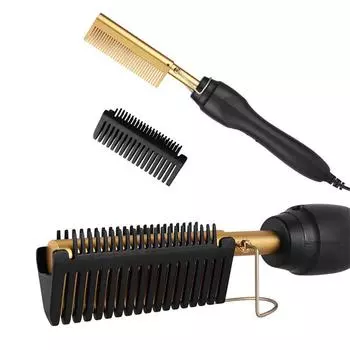 Электрическая медная расческа для завивки и выпрямления сухих и влажных волос European Standard