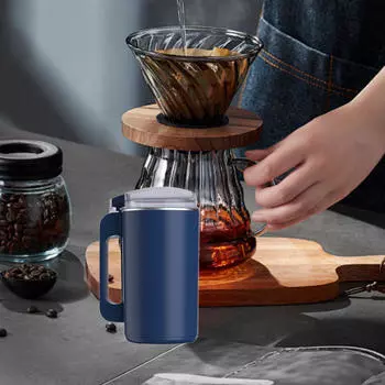 Электрическая мельница для измельчения зерна автоматическая для гречихи, ячменя, перца, синего цвета синий