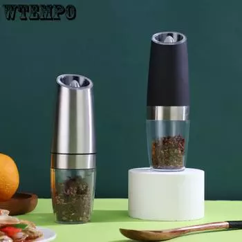 Электрическая мельница для перца, мельница для перца, нержавеющая сталь, автоматическая гравитационная индукционная соль, кухонная мельница для специй, инструменты чёрный