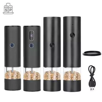 Электрическая мельница для перца USB перезаряжаемая мельница для специй с дисплеем температуры регулируемая мельница для специй кухонный инструмент