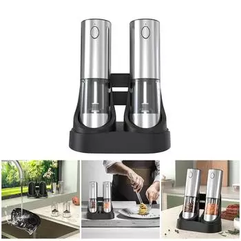 Электрическая мельница для специй для барбекю со светодиодной подсветкой. Мельница для перца с зарядкой от USB для любителей кулинарии. Кухонные принадлежности.