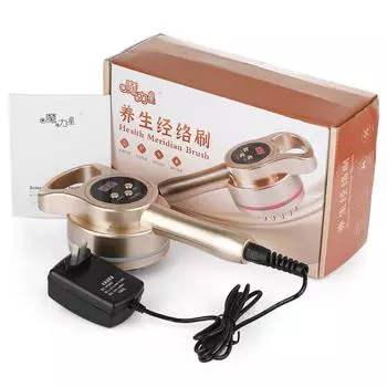 Электрическая меридианная щетка для похудения тела, согревающий скребковый массаж, антицеллюлитный сжигатель жира, микротоковая гуаша, лимфодренаж