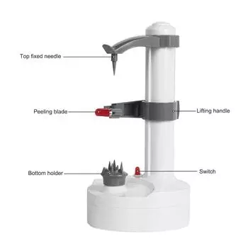 Электрическая многофункциональная овощечистка для фруктов и овощей, инструменты для чистки картофеля, кухонные аксессуары, автоматические EU Plug белый
