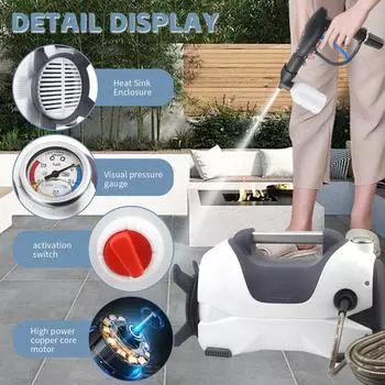Электрическая мойка высокого давления, 1523PSI 2GPM Портативная мойка высокого давления US Plug