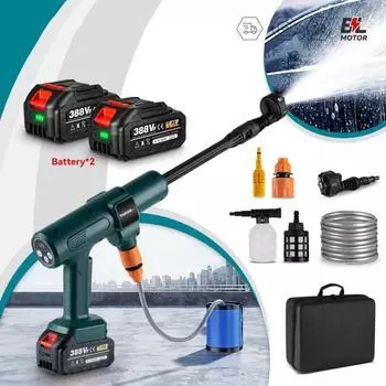 Электрическая мойка высокого давления 6в1, бесщеточный мотор для мойки автомобиля, водяной пистолет для аккумулятора Makita 18 В, садовые инструменты для распыления воды No Battery