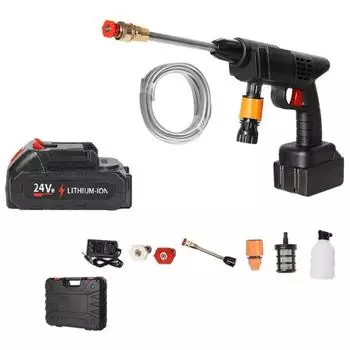 Электрическая мойка высокого давления, аккумуляторная мойка для автомобиля, беспроводная пенная машина, аккумулятор 24 В, мойка автомобиля под высоким давлением, вилка ЕС 1pcs