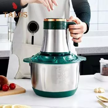 Электрическая мясорубка 5 л с острыми лезвиями, 5 скоростей, малошумный измельчитель овощей и мяса, многофункциональный кухонный комбайн US Plug синий