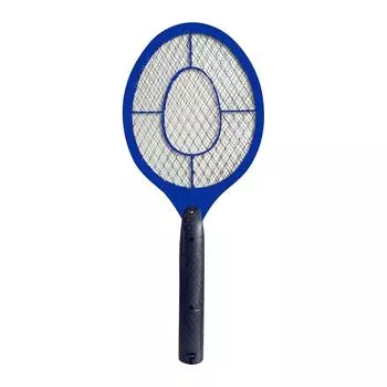 Электрическая мухобойка для улицы/помещения для тенниса на батарейках 2 батарейки типа АА в комплект не входят зеленая One Size синий