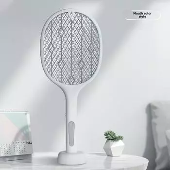 Электрическая мухобойка и уничтожитель комаров и мух с зарядкой от USB 2-в-1: Мощный шокер и ловитель для дома