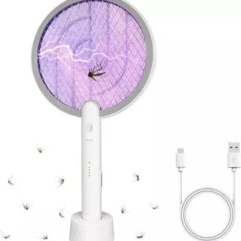 Электрическая мухобойка, средство для уничтожения насекомых «два в одном», средство для уничтожения мух и комаров, зарядка через USB, аккумулятор емкостью 1200 мАч.